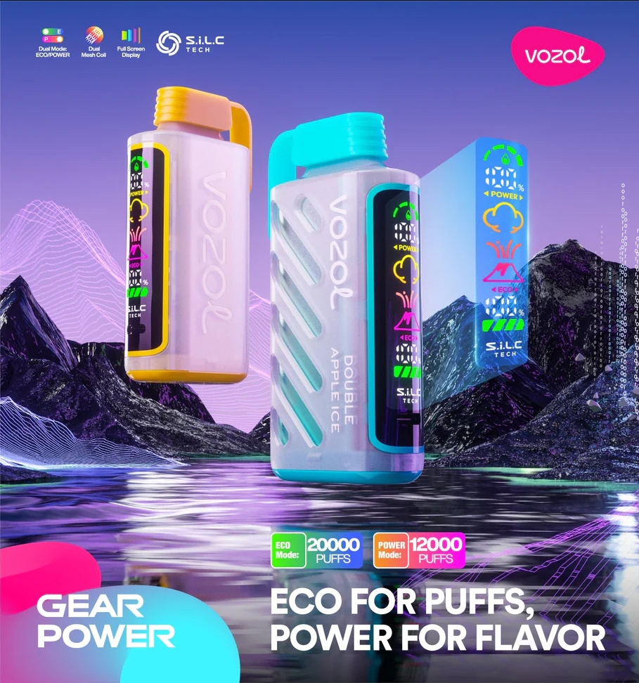 vapepod.cn VOZOL Gear Power 20K(20000) Puffs Full-Screen Display 20mL E-liquid 5% (50mg) Nicotine USB Type-C Charging Disposable Vape