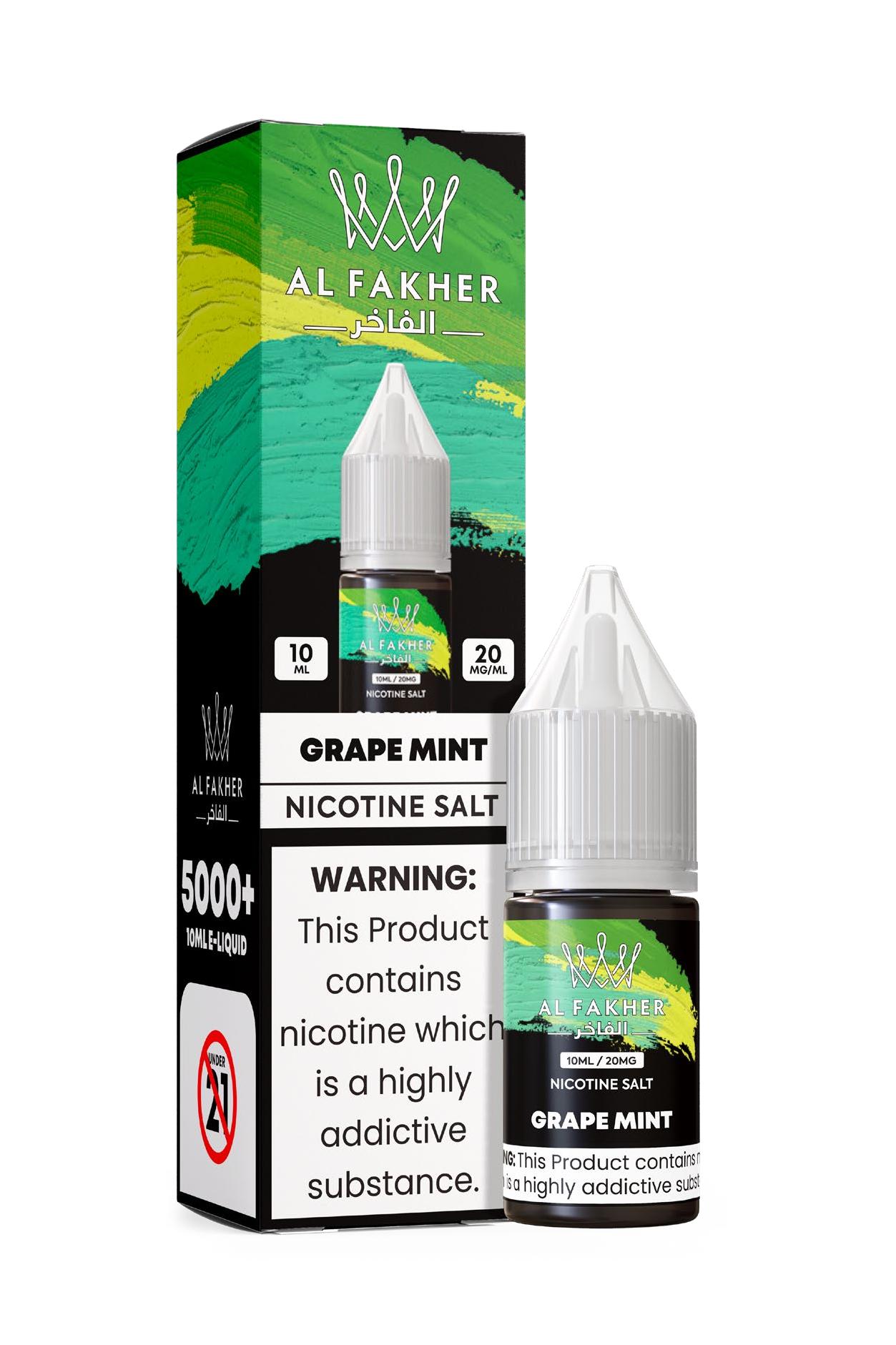vapepod.cn Grape Mint 20MG Strengths 10ML 5000+ Nic Salt E-LIQUIDS by Al Fakher