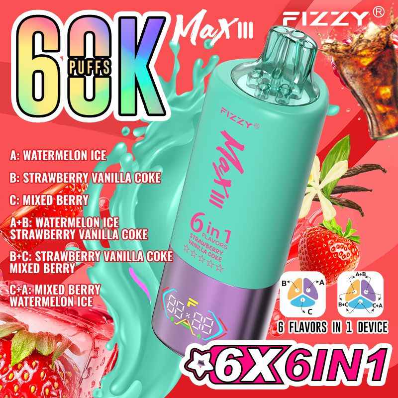 vapepod.cn FIZZY Max III 60000 Puffs 6-in-1 Disposable: The Ultimate Vaping Revolution