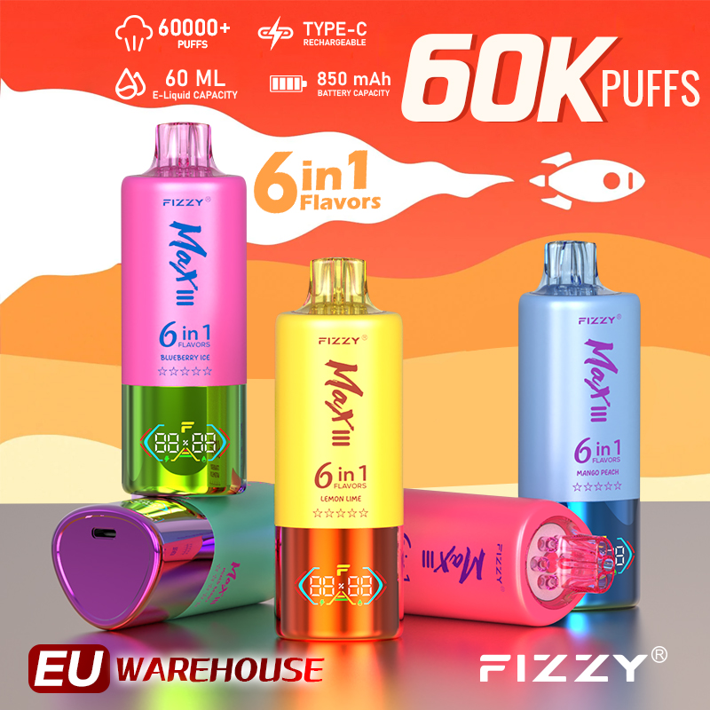 Revolutionary Experience:Fizzy Max III Six-in-One Rechargeable Disposable Vape-A 60,000-Puff Journey to Bliss, Unlocking 6 Mysterious Flavor Universes! 3 Revolutionary Experience:Fizzy Max III Six-in-One Rechargeable Disposable Vape-A 60,000-Puff Journey to Bliss, Unlocking 6 Mysterious Flavor Universes! vapepod.cn