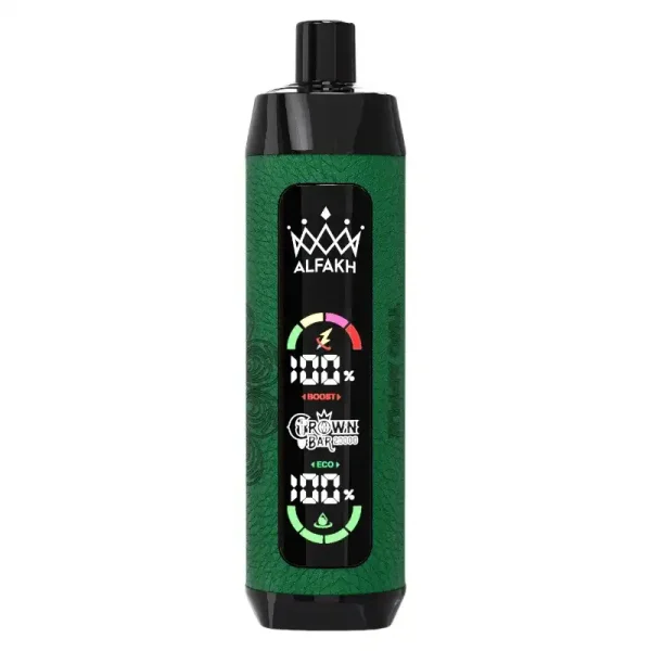 Al Fakher Crown Bar 20K (20000) Puffs Disposable Vape 30ML E-liquid Capacity LCD Screen Leather wrap Rechargeable vapepod.cn