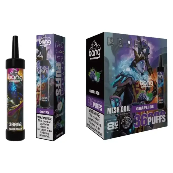 Bang 36K (36000) Puffs DTL LED Color Light 40ml E-liquid Type-C Charging 0% 2% 3% 5% Nicotine Disposable Vape Pen vapepod.cn