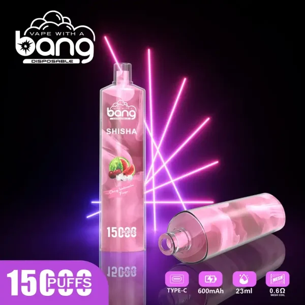 Bang SHISHA 15K (15000) Puffs 0% 2% 3% 5% Nicotine 600mAh Battery 23ml Oil Disposable Vape Pen vapepod.cn
