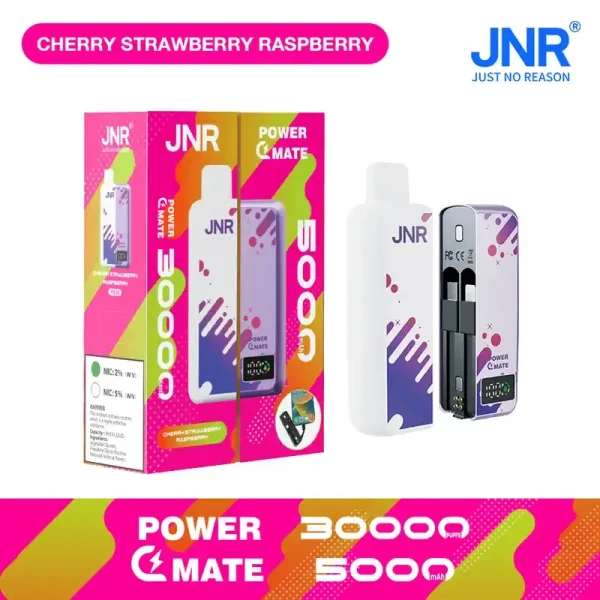 JNR Power Mate 30K (30000) Puffs 30ML E-liquid Smart LCD Screen 2% 5% Nicotine 5000mAh Power Bank Battery Disposable Vape 3 JNR Power Mate 30K (30000) Puffs 30ML E-liquid Smart LCD Screen 2% 5% Nicotine 5000mAh Power Bank Battery Disposable Vape