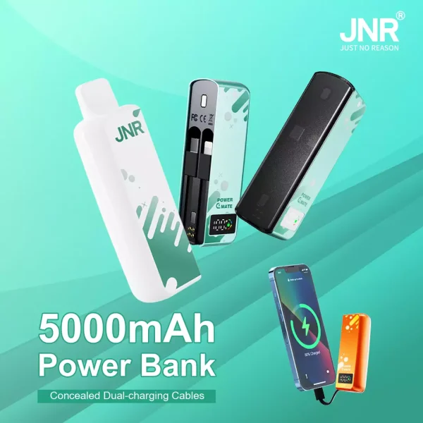 JNR Power Mate 30K (30000) Puffs 30ML E-liquid Smart LCD Screen 2% 5% Nicotine 5000mAh Power Bank Battery Disposable Vape 1 JNR Power Mate 30K (30000) Puffs 30ML E-liquid Smart LCD Screen 2% 5% Nicotine 5000mAh Power Bank Battery Disposable Vape