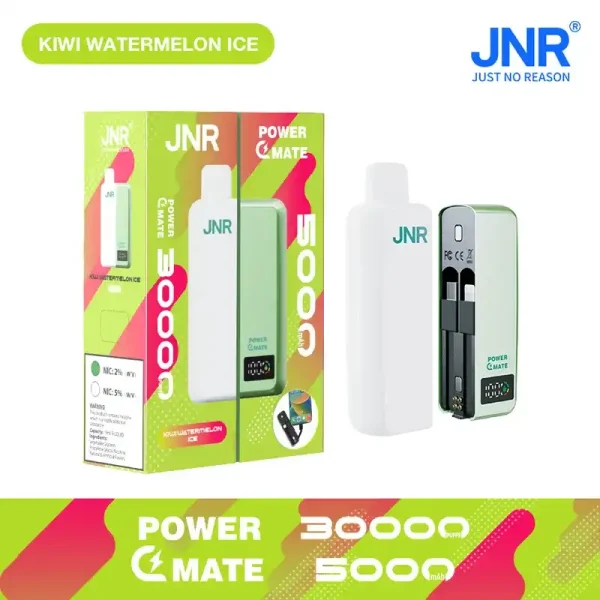 JNR Power Mate 30K (30000) Puffs 30ML E-liquid Smart LCD Screen 2% 5% Nicotine 5000mAh Power Bank Battery Disposable Vape 5 JNR Power Mate 30K (30000) Puffs 30ML E-liquid Smart LCD Screen 2% 5% Nicotine 5000mAh Power Bank Battery Disposable Vape