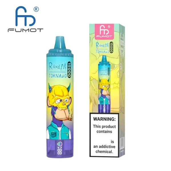 RandM Tornado 15K (15000) Puffs LED Display 25ml E-liquid 850mAh Rechargeable Battery 2% 5% Nicotine Disposable Vape
