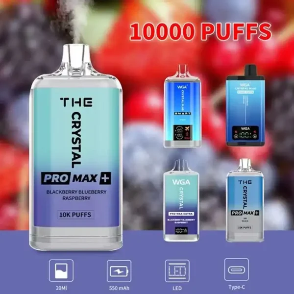 WGA Crystal Pro Max 10K (10000) Puffs 20ml E-liquid 2% 5% Nicotine Type-C Charging 550mAh Battery Disposable Vape vapepod.cn